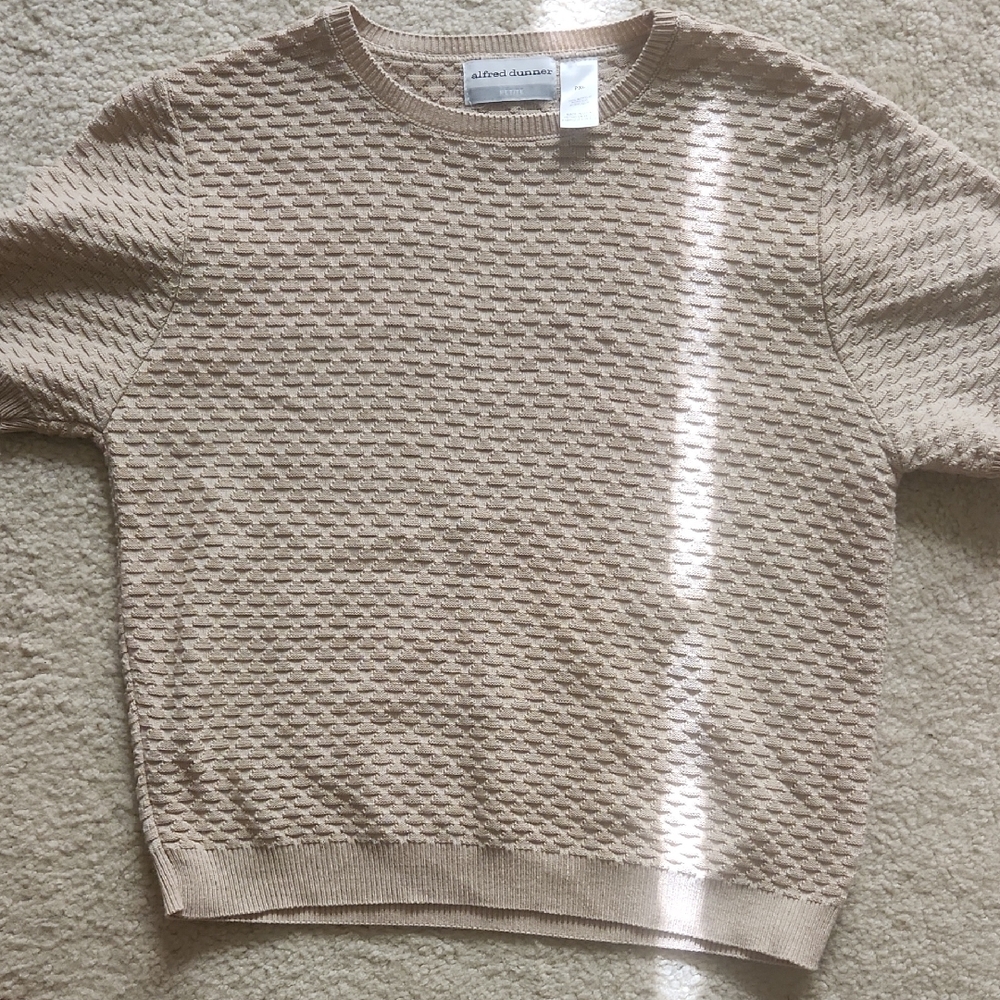 Alfred Dunner Textured Tan Sweater